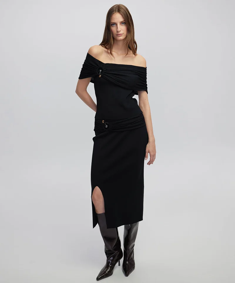 ابيكول Belted Knit Skirt